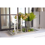 Lanterne Isla (H 21 cm), verre cristal foncé soufflé bouche avec bord platine EDZARD-SHOP.com