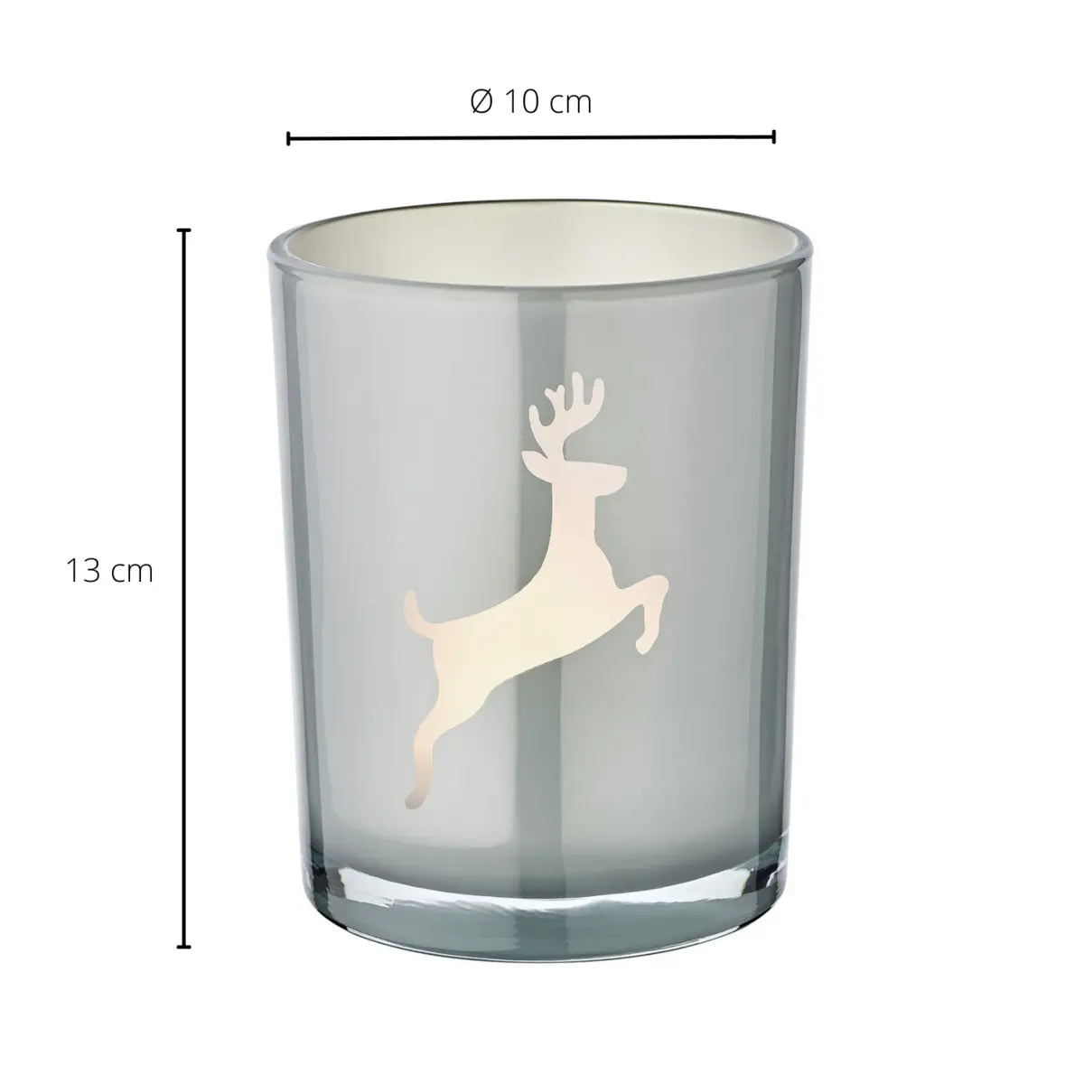 Lanterne Loki droite (hauteur 13 cm) en gris EDZARD-SHOP.com