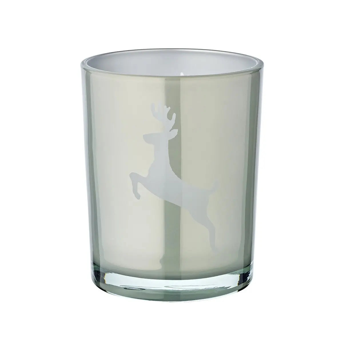 Lanterne Loki gauche (hauteur 18 cm, ø 12 cm) en gris, lanière avec motif cerf EDZARD-SHOP.com