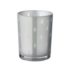 Lanterne Tani (hauteur 13 cm, ø 10 cm), motif sapin, gris EDZARD-SHOP.com