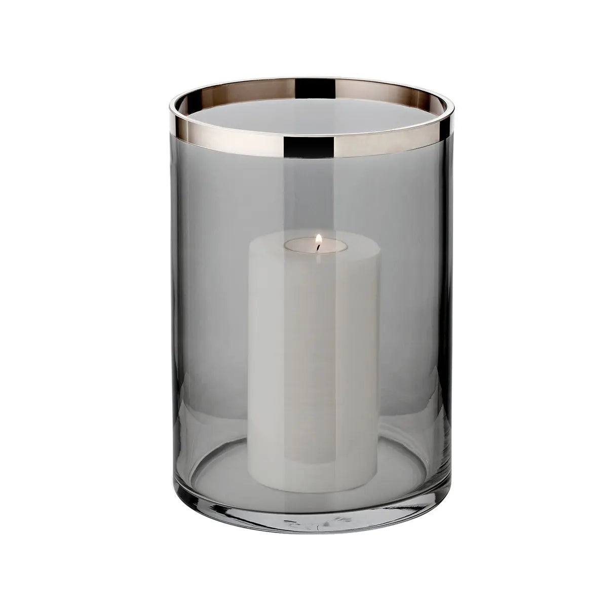 Lanterne Zeus avec bord platine, verre foncé EDZARD-SHOP.com