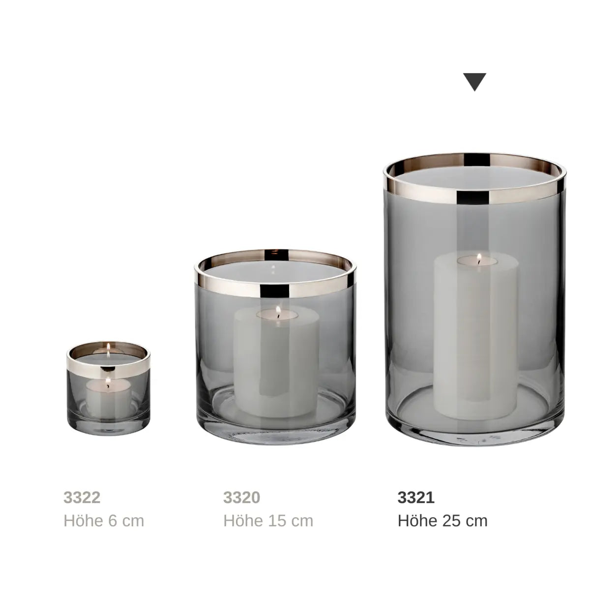 Lanterne Zeus avec bord platine, verre foncé EDZARD-SHOP.com