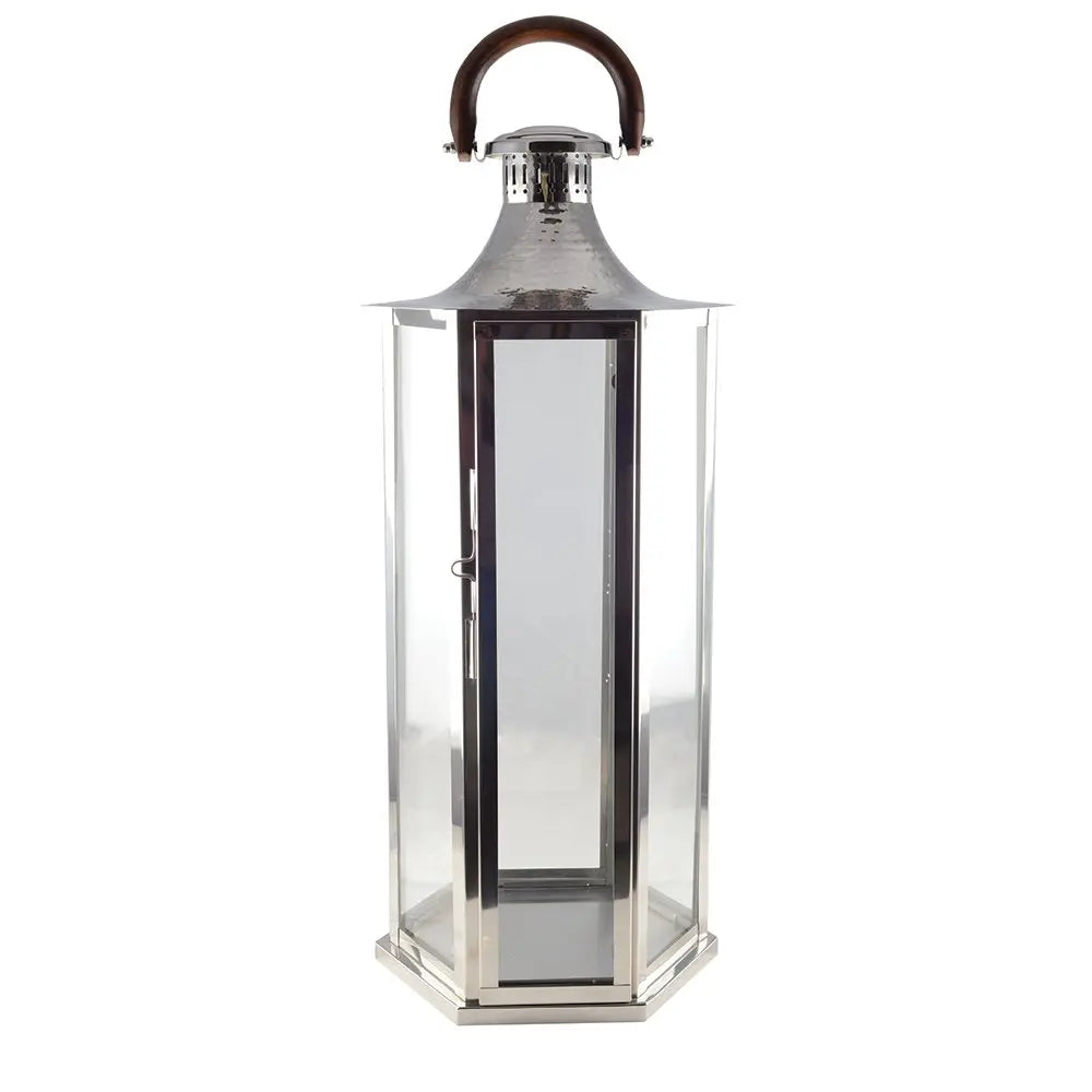Lanterne en verre grand modèle 33x28x80cm AULICA