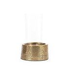 Le Bougeoir Croco avec Verre - Laiton - M Bazar Bizar Living