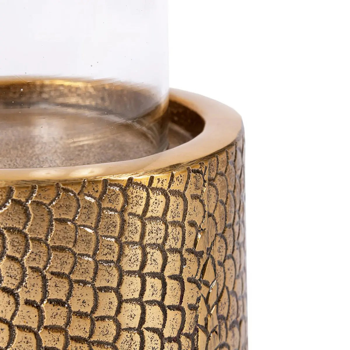 Le Bougeoir Croco avec Verre - Laiton - M Bazar Bizar Living