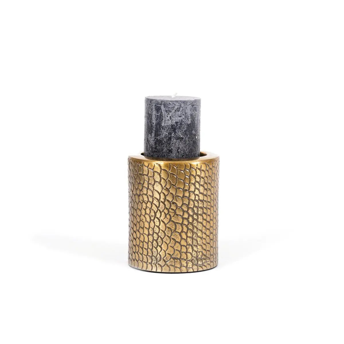 Le bougeoir Croco - Brass - L Bazar Bizar Living