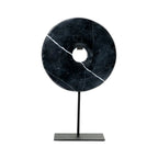 Le disque de marbre sur support - Noir - L Bazar Bizar Living