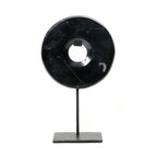 Le disque de marbre sur support - Noir - M Bazar Bizar Living