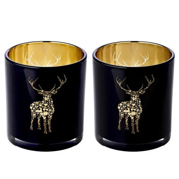 Lot de 2 bougies chauffe-plat Fancy noir H 8 cm EDZARD-SHOP.com