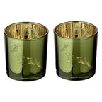 Lot de 2 bougies chauffe-plat cerf marchant noir mat H 8 cm EDZARD-SHOP.com
