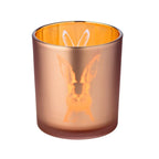 Lot de 2 photophores lapin en verre, vert/rose, motif lapin, hauteur 8 cm, ø 7 cm EDZARD-SHOP.com