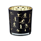 Lot de 2 verres à bougie Monty (hauteur 8 cm, ø 7,5 cm), lanterne avec motif ski, or/noir EDZARD-SHOP.com