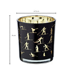 Lot de 2 verres à bougie Monty (hauteur 8 cm, ø 7,5 cm), lanterne avec motif ski, or/noir EDZARD-SHOP.com