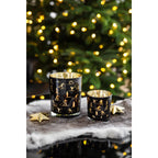 Lot de 2 verres à bougie Monty (hauteur 8 cm, ø 7,5 cm), lanterne avec motif ski, or/noir EDZARD-SHOP.com