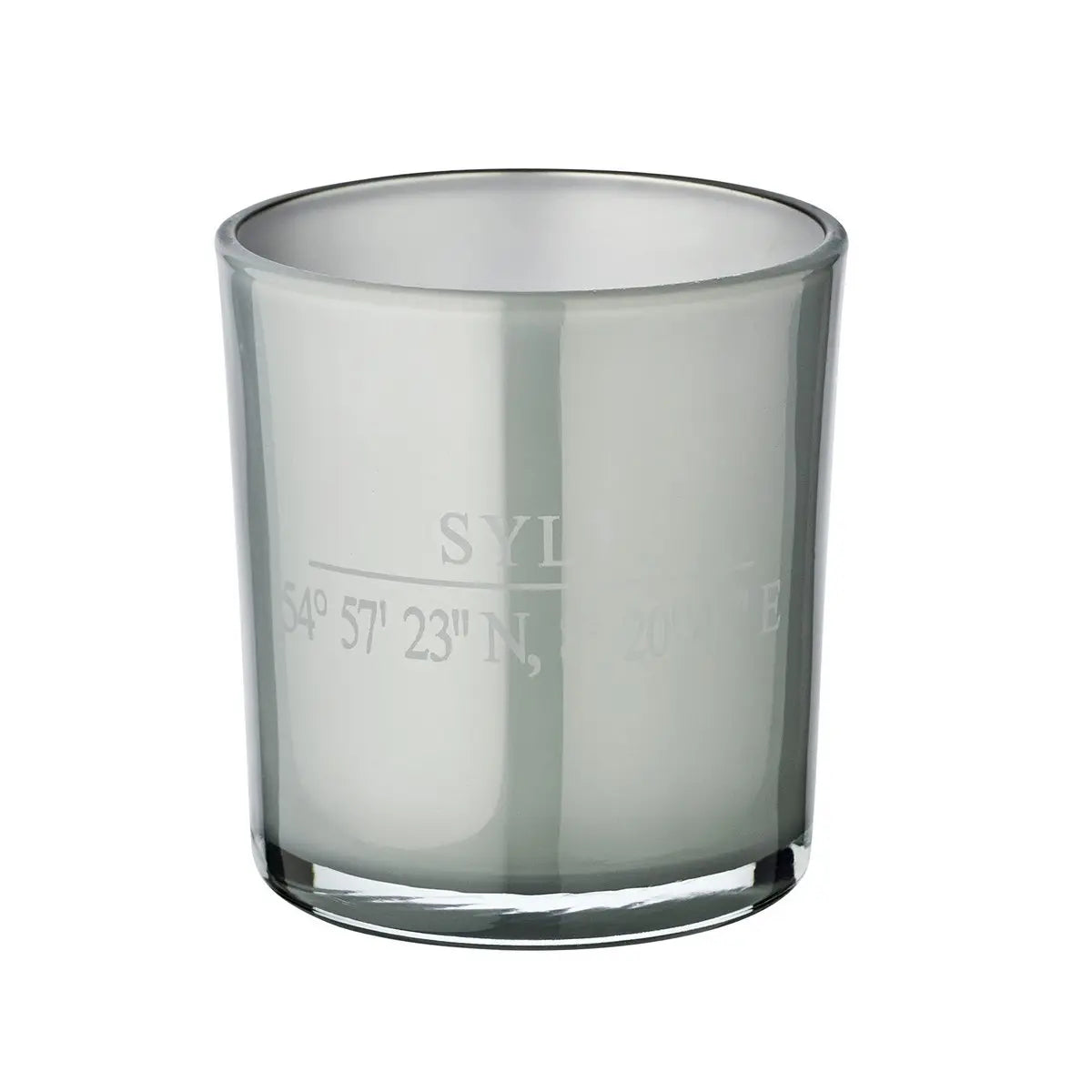 Lot de 2 verres à bougie Sylt (hauteur 8 cm, ø 7,5 cm) en gris, lanterne élégante aux coordonnées Sylt EDZARD-SHOP.com