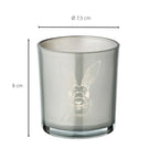 Lot de 2 verres à réchaud lapin (hauteur 8 cm, ø 7,5 cm), en gris, lanterne porte-bougie avec motif lapin EDZARD-SHOP.com