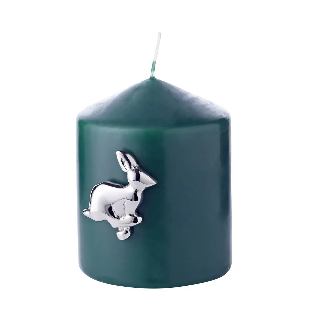 Lot de 4 piques bougies lapin (hauteur 4 cm), aluminium nickelé EDZARD-SHOP.com