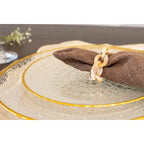 Lot de 4 ronds de serviette chaîne blanche et marron AULICA