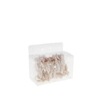Lot de 4 ronds de serviette chaîne blanche et marron AULICA