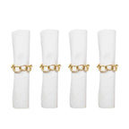 Lot de 4 ronds de serviette chaîne dorée AULICA