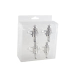 Lot de 4 ronds de serviettes argent casse noisette AULICA