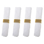 Lot de 4 ronds de serviettes carrés AULICA