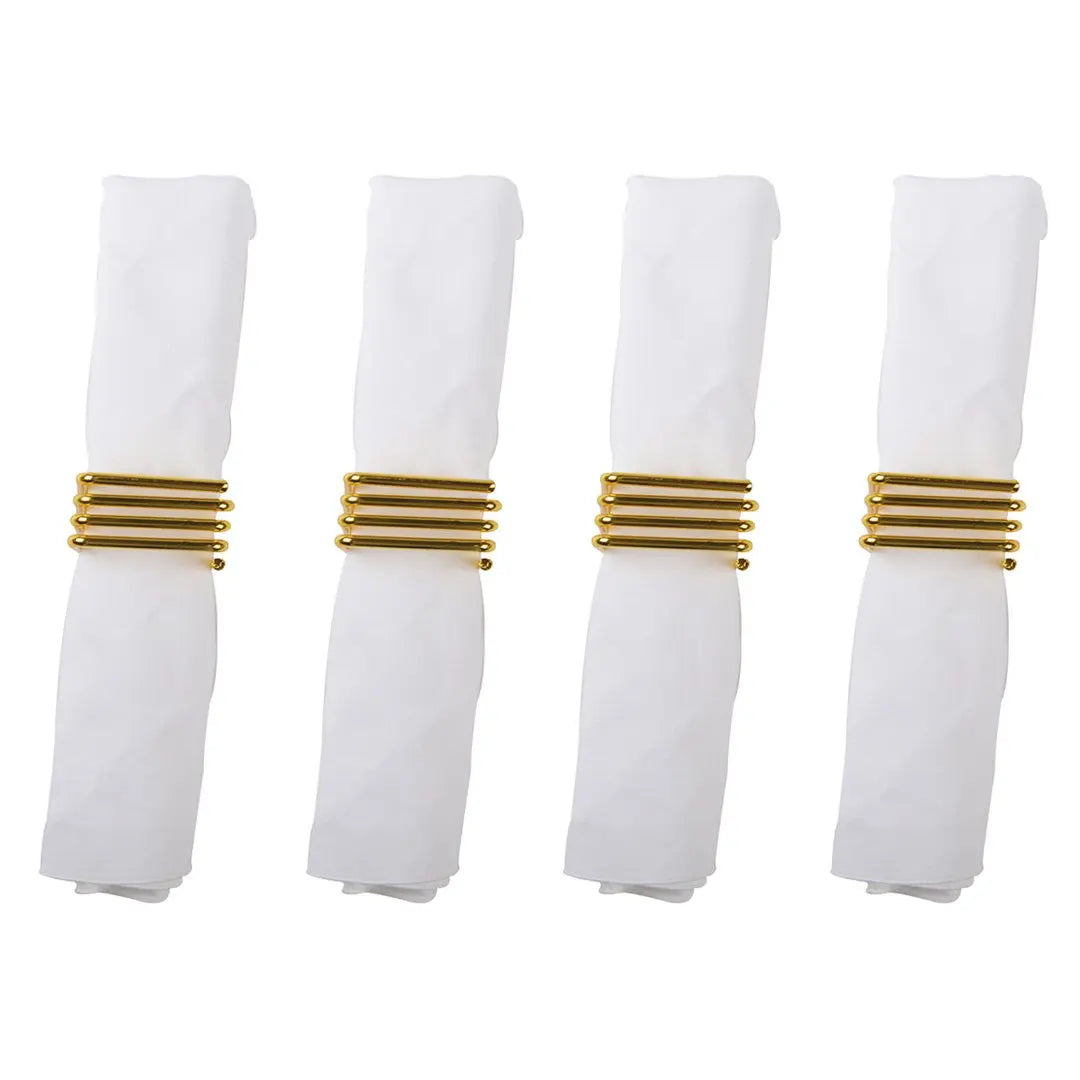 Lot de 4 ronds de serviettes carrés AULICA