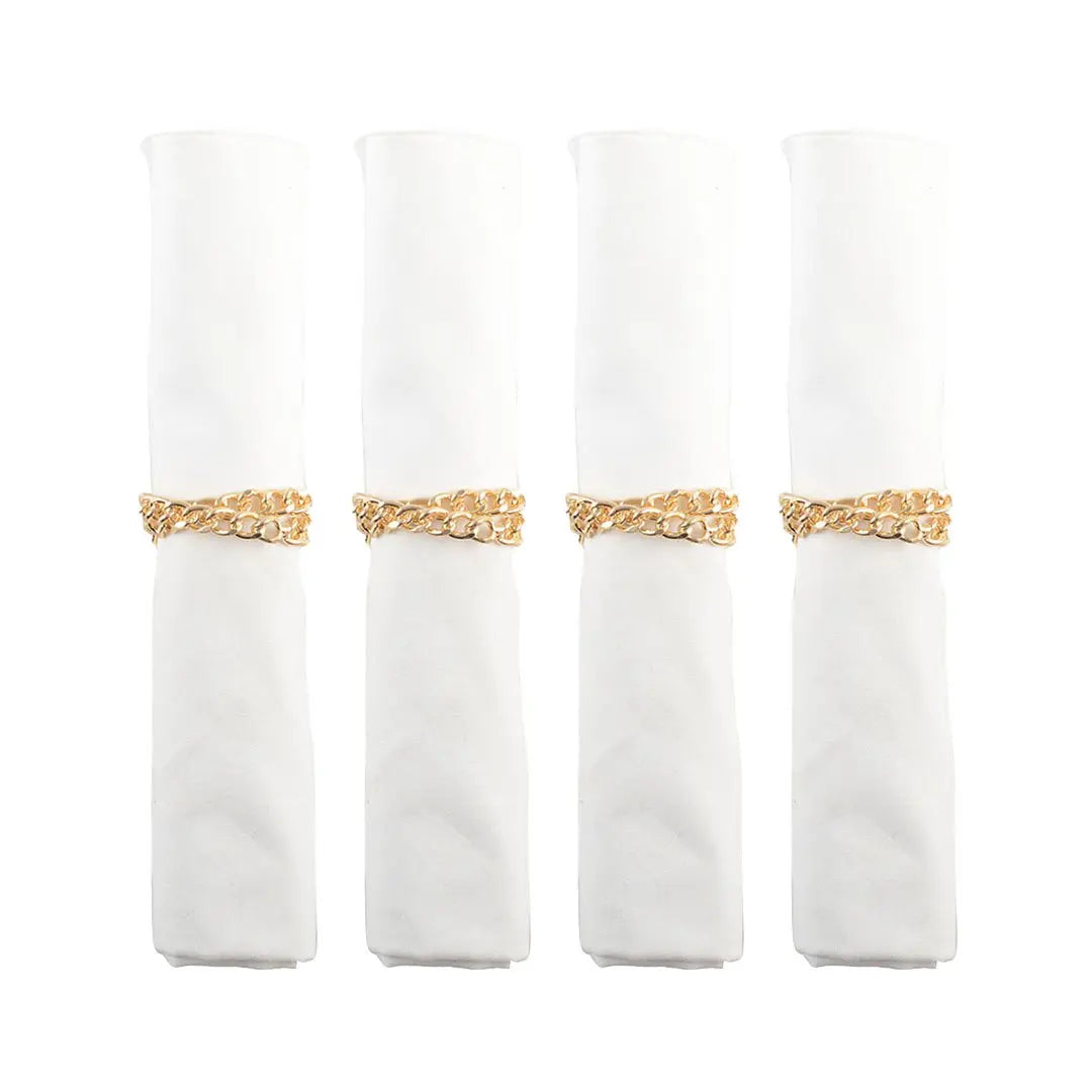 Lot de 4 ronds de serviettes chaînes dorées AULICA