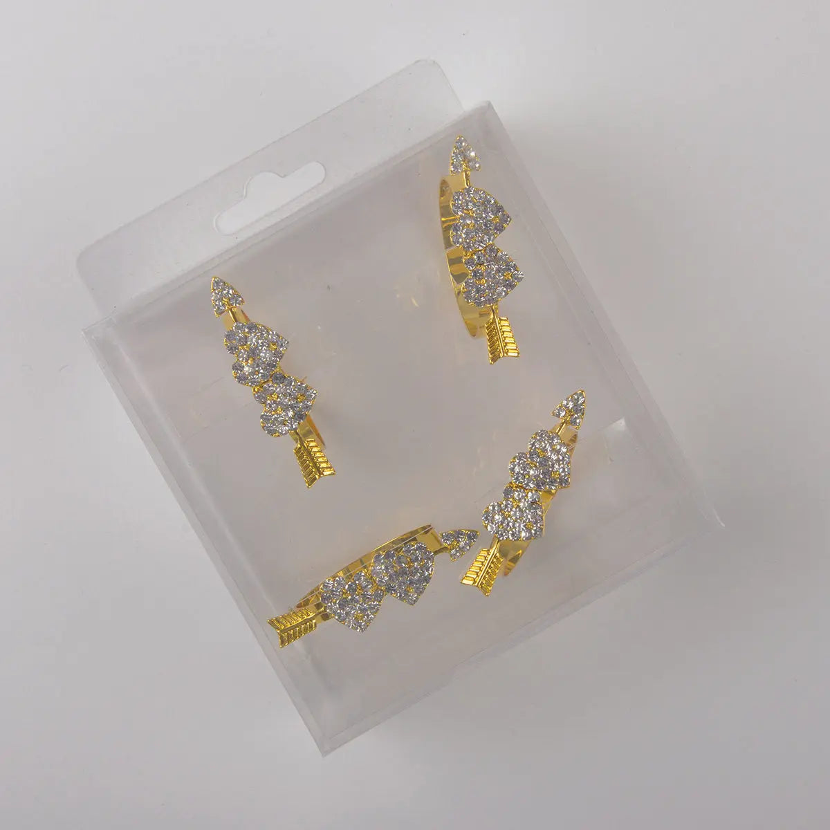 Lot de 4 ronds de serviettes cœurs AULICA