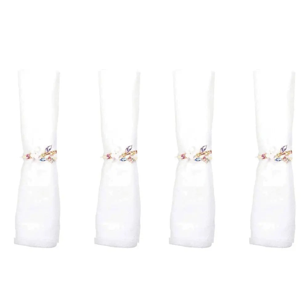 Lot de 4 ronds de serviettes diamants AULICA