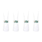 Lot de 4 ronds de serviettes dorés avec diamants verts AULICA