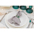 Lot de 4 ronds de serviettes dorés avec diamants verts AULICA