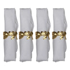 Lot de 4 ronds de serviettes feuilles AULICA