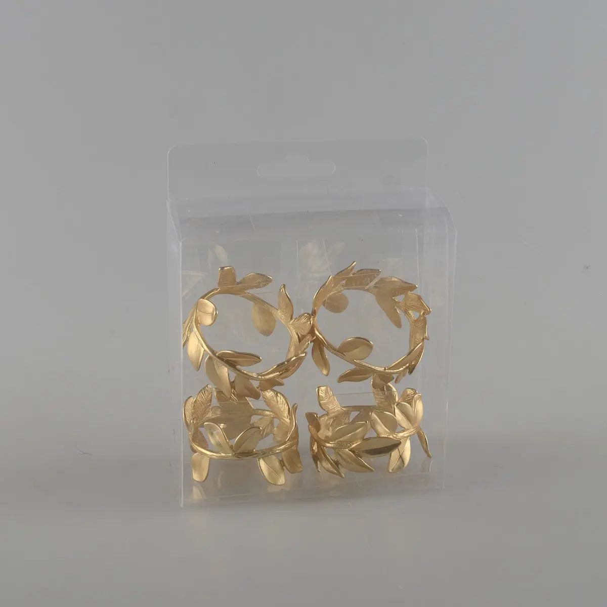 Lot de 4 ronds de serviettes feuilles AULICA