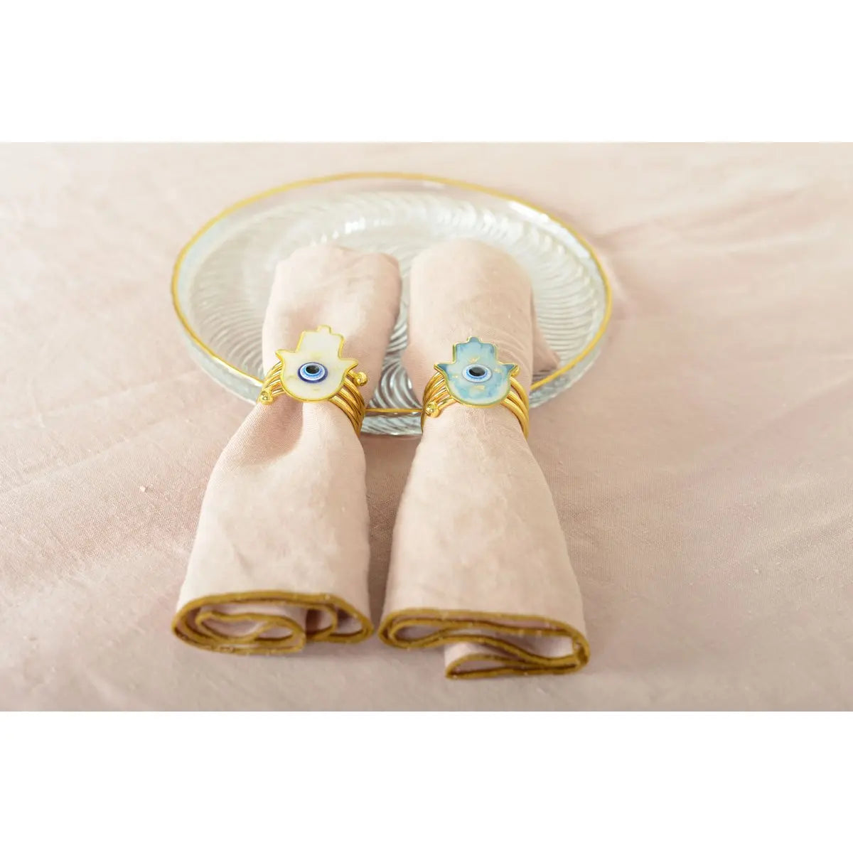 Lot de 4 ronds de serviettes mains fatma AULICA
