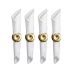 Lot de 4 ronds de serviettes nénuphars dorés AULICA