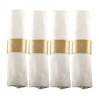 Lot de 4 ronds de serviettes ovales dorés AULICA