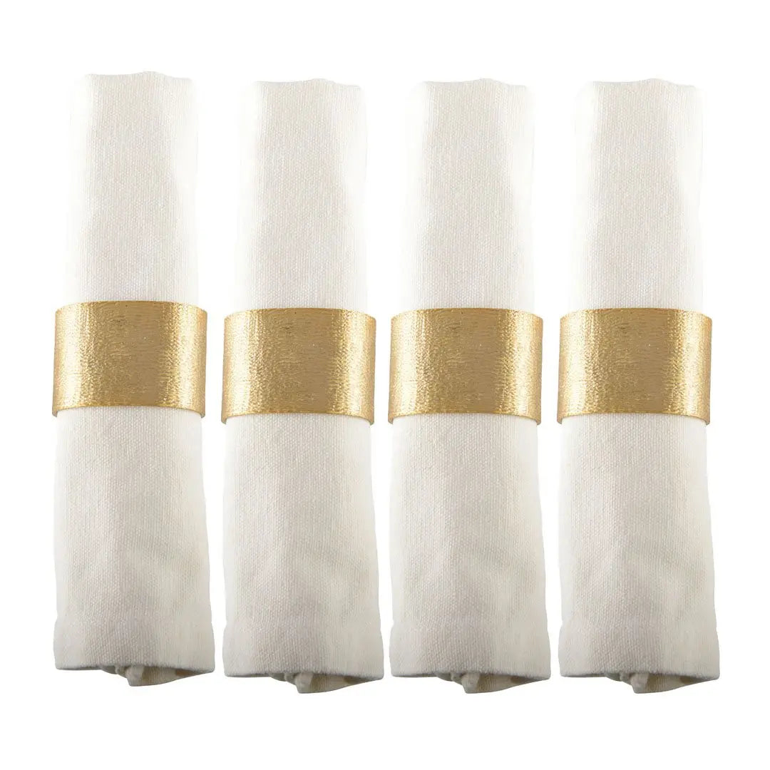 Lot de 4 ronds de serviettes ovales dorés AULICA