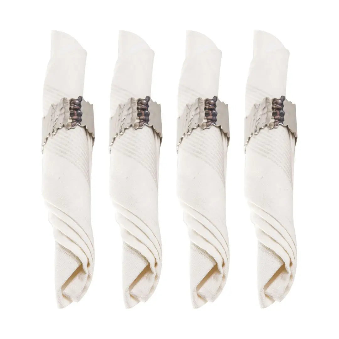 Lot de 4 ronds de serviettes ovales martelées AULICA