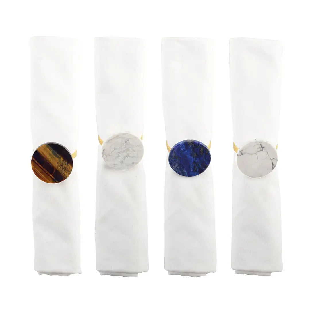 Lot de 4 ronds de serviettes pierres multicolores AULICA