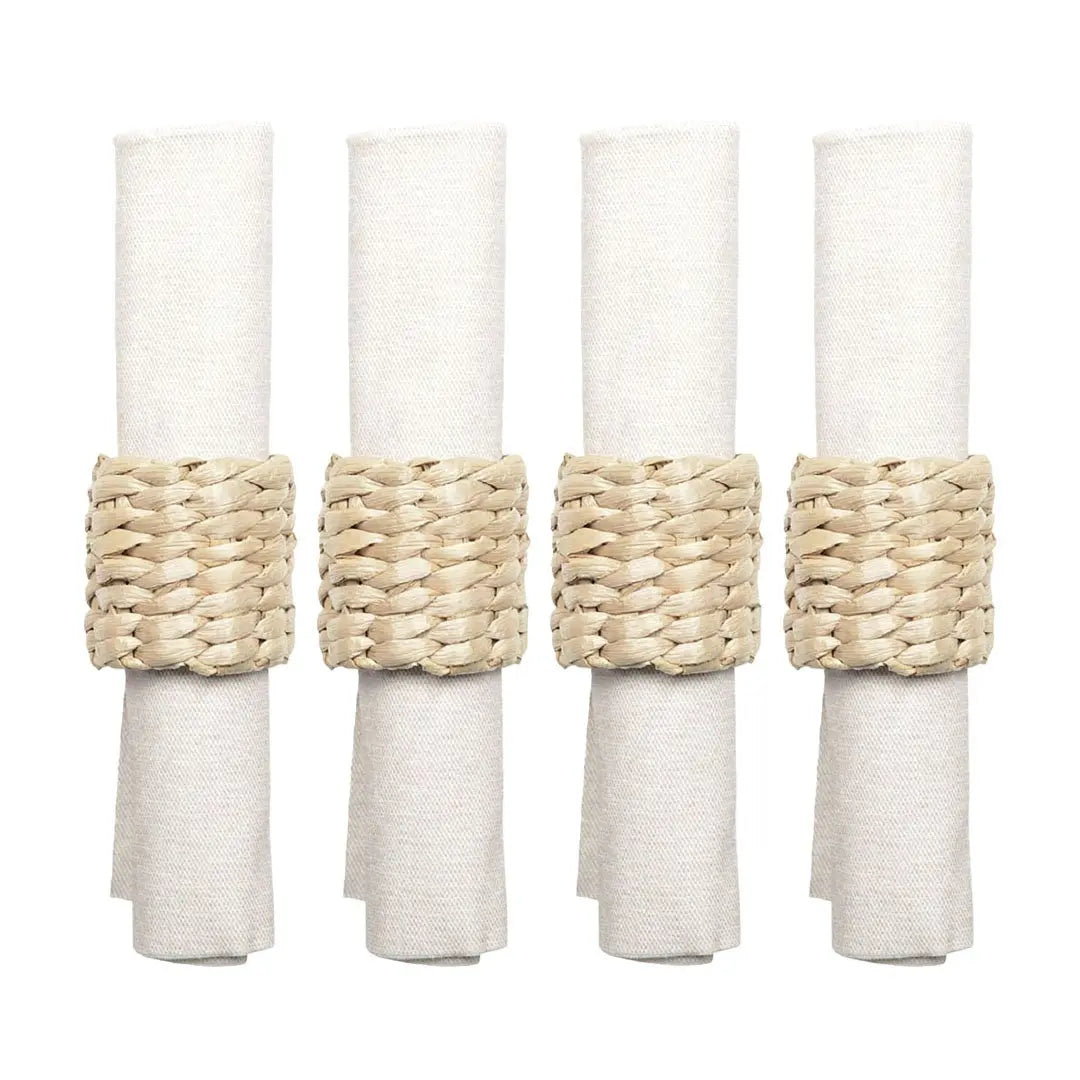 Lot de 4 ronds de serviettes rotins AULICA