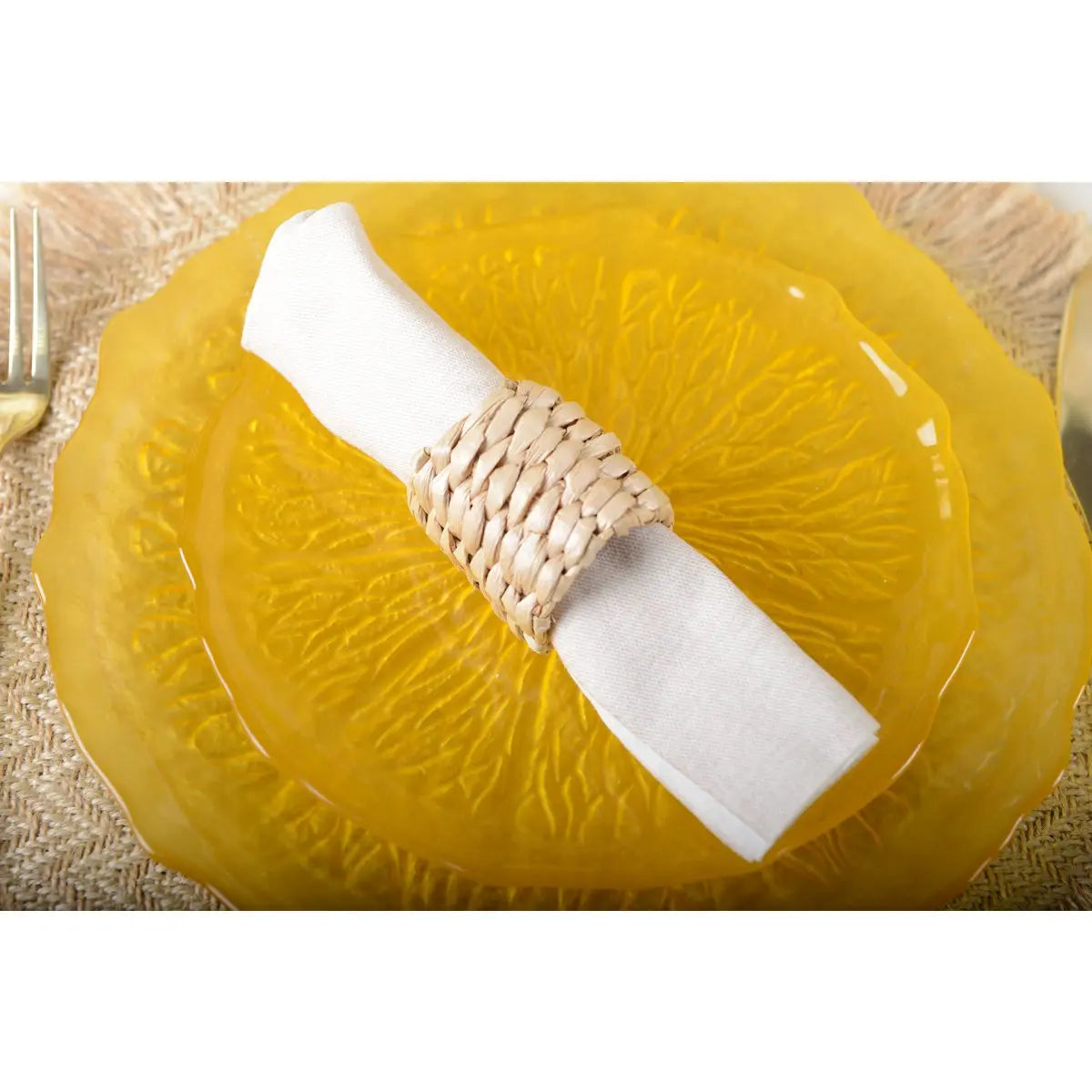 Lot de 4 ronds de serviettes rotins AULICA