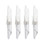 Lot de 4 ronds de serviettes triangle martelé argent AULICA