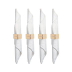 Lot de 4 ronds de serviettes triangle martelé doré AULICA