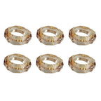 Lot de 6 ronds de serviettes en cristal ambré AULICA