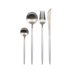 Ménagère 24 pièces argent et blanche AULICA