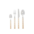 Ménagère 24 pièces en argent avec manche beige AULICA