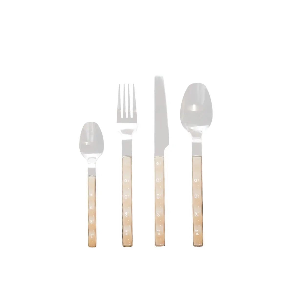 Ménagère 24 pièces en argent avec manche beige AULICA