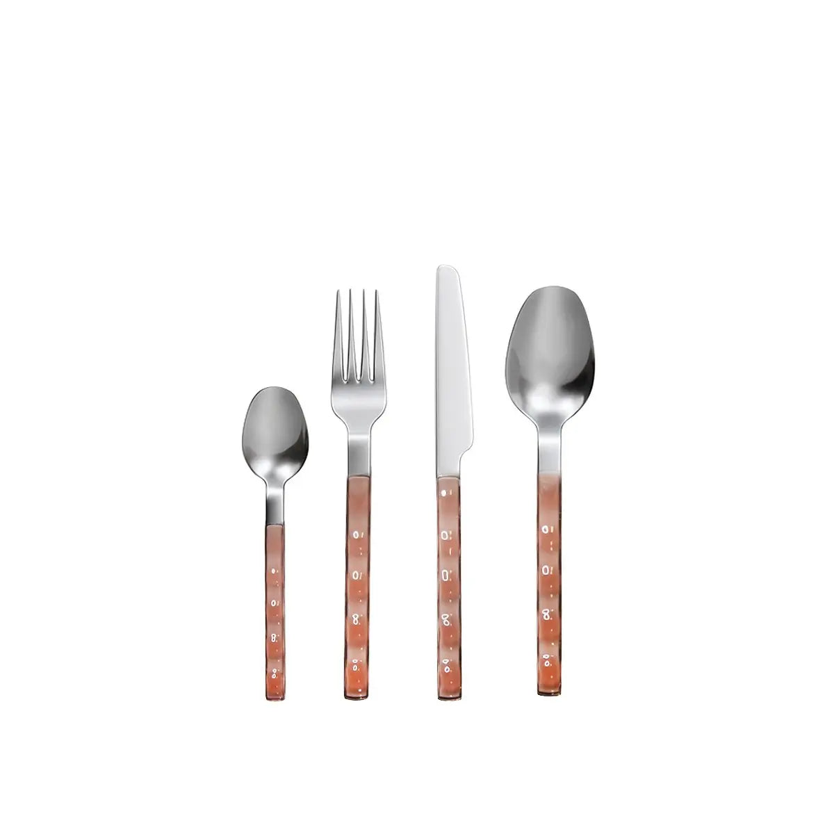Ménagère 24 pièces en argent avec manche rose AULICA