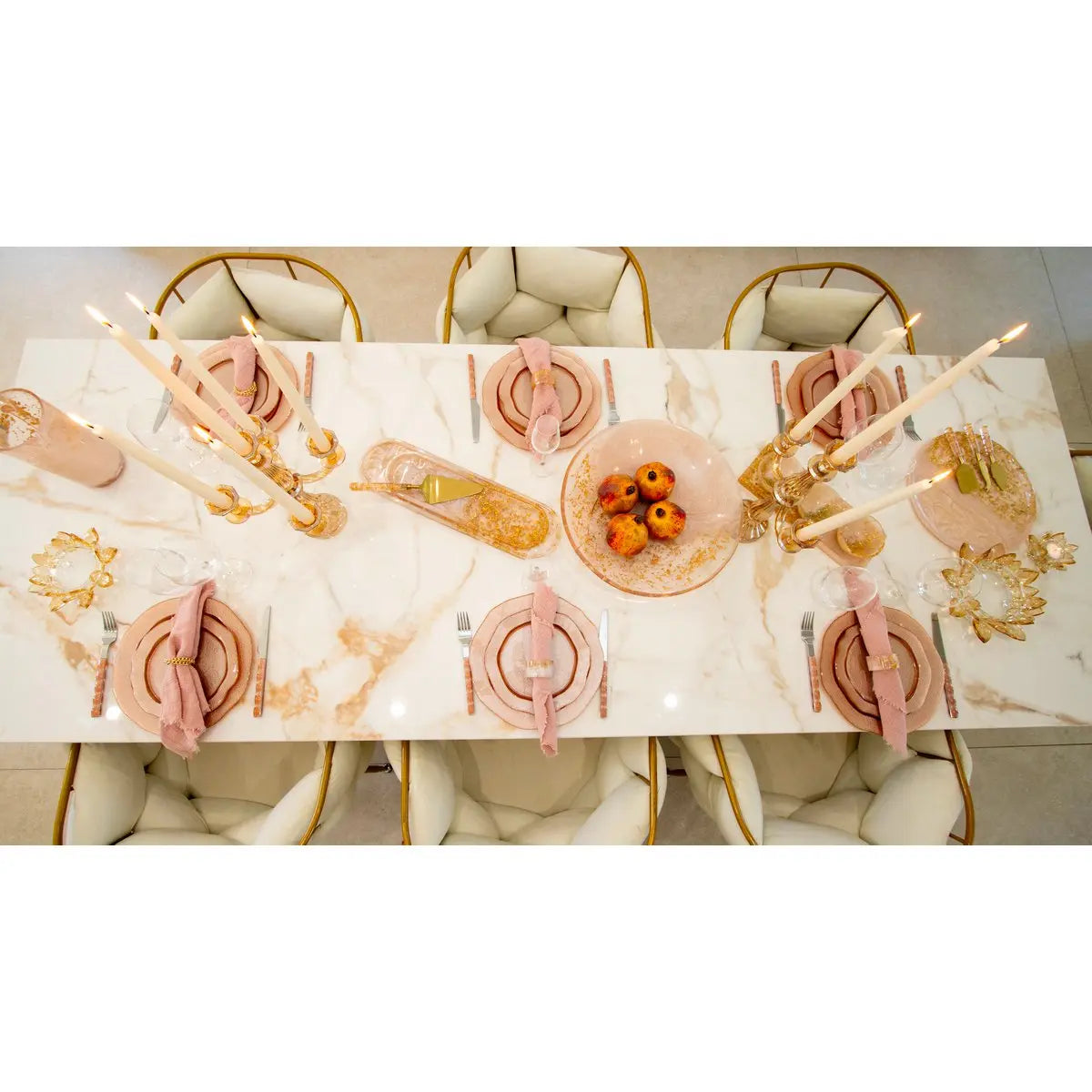 Ménagère 24 pièces en argent avec manche rose AULICA